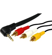 Rexant (17-4412-4) Шнур Стерео 3,5мм 4C - 3 RCA, 1,5м, Gold (пакет PE)