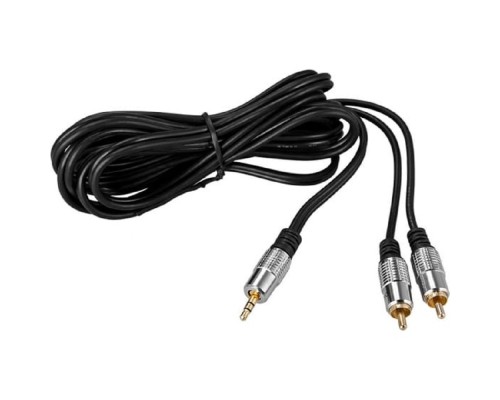 [кабели] Rexant (17-4224) Шнур Стерео 3,5мм - 2 RCA, 3м, Gold-металл