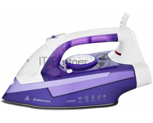Паровой утюг BRAYER BR4004, 2400 Вт, 280 мл, 140 г/мин, керам.подошва, антикап, разбрызг, самоотчис