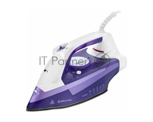 Паровой утюг BRAYER BR4004, 2400 Вт, 280 мл, 140 г/мин, керам.подошва, антикап, разбрызг, самоотчис