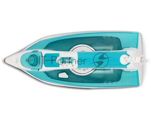 Утюг Vitek VT-8355 (MC) белый/бирюзовый 1. Максимальная мощность 2600 Вт  2. Керамическая подошва  3. Емкость для воды 400 мл