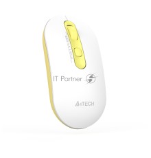 Мышь A4Tech Fstyler FG20 Daisy белый/желтый оптическая (2000dpi) беспроводная USB (4but)