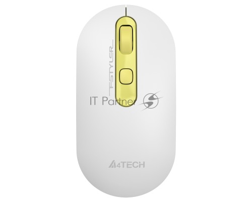 Мышь A4Tech Fstyler FG20 Daisy белый/желтый оптическая (2000dpi) беспроводная USB (4but)
