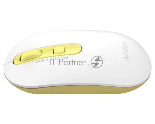 Мышь A4Tech Fstyler FG20 Daisy белый/желтый оптическая (2000dpi) беспроводная USB (4but)