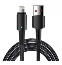 Rexant (18-7058) Кабель USB-A – Lightning для Apple, 2,4А, 1м, в черной нейлоновой оплетке, со световой индикацией