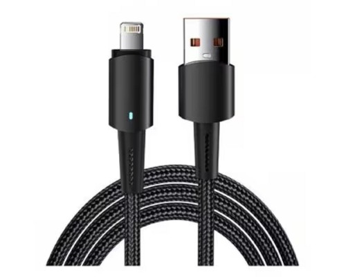 [Кабели] Rexant (18-7058) Кабель USB-A – Lightning для Apple, 2,4А, 1м, в черной нейлоновой оплетке, со световой индикацией