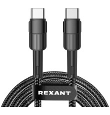 Rexant (18-7071) Кабель Type-C – Type-C, 3A, 60Вт, 1м, в черной нейлоновой оплетке