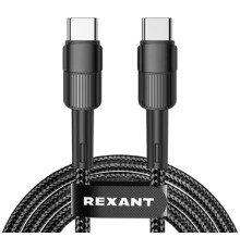 Rexant (18-7072) Кабель Type-C – Type-C, 5A, 100Вт, 1м, в черной нейлоновой оплетке