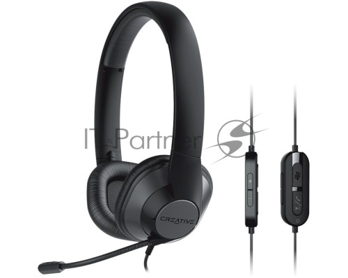 Наушники с микрофоном Creative HS-720 V2 черный 2м накладные USB оголовье (51EF0960AA000)
