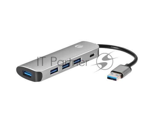 Адаптер концентратор USB 3.1 Type-A --> 4 USB3.0 Alum Shell HUB + PD , VCOM <CU4383A>