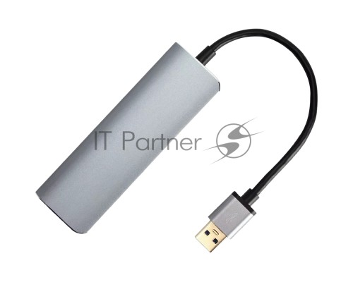 Адаптер концентратор USB 3.1 Type-A --> 4 USB3.0 Alum Shell HUB + PD , VCOM <CU4383A>