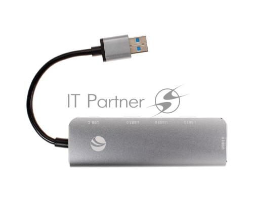 Адаптер концентратор USB 3.1 Type-A --> 4 USB3.0 Alum Shell HUB + PD , VCOM <CU4383A>
