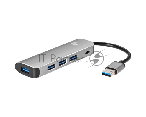 Адаптер концентратор USB 3.1 Type-A --> 4 USB3.0 Alum Shell HUB + PD , VCOM <CU4383A>