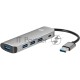 Адаптер концентратор USB 3.1 Type-A --> 4 USB3.0 Alum Shell HUB + PD , VCOM <CU4383A>