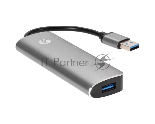 Адаптер концентратор USB 3.1 Type-A --> 4 USB3.0 Alum Shell HUB + PD , VCOM <CU4383A>