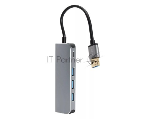 Адаптер концентратор USB 3.1 Type-A --> 4 USB3.0 Alum Shell HUB + PD , VCOM <CU4383A>