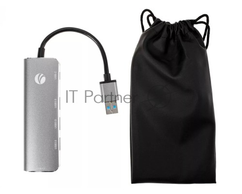 Адаптер концентратор USB 3.1 Type-A --> 4 USB3.0 Alum Shell HUB + PD , VCOM <CU4383A>