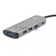 Адаптер концентратор USB 3.1 Type-A --> 4 USB3.0 Alum Shell HUB + PD , VCOM <CU4383A>