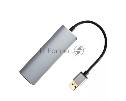 Адаптер концентратор USB 3.1 Type-A --> 4 USB3.0 Alum Shell HUB + PD , VCOM <CU4383A>