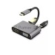 Кабель-концентратор USB3.1 TypeCm -->HDMI+USB3.0+PD+VGA Alum Grey 4K@30Hz, Telecom<TUC055>