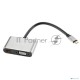 Кабель-концентратор USB3.1 TypeCm -->HDMI+USB3.0+PD+VGA Alum Grey 4K@30Hz, Telecom<TUC055>