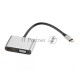 Кабель-концентратор USB3.1 TypeCm -->HDMI+USB3.0+PD+VGA Alum Grey 4K@30Hz, Telecom<TUC055>