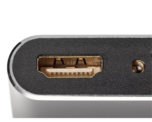 Кабель-концентратор USB3.1 TypeCm -->HDMI+USB3.0+PD+VGA Alum Grey 4K@30Hz, Telecom<TUC055>