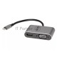 Адаптер USB Type-Cm-->VGA, HDMI 4k*30Hz, USB3.0, PD, Audio,iOpen (Aopen/Qust/VCOM)<ACU4511>