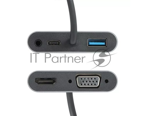 Адаптер USB Type-Cm-->VGA, HDMI 4k*30Hz, USB3.0, PD, Audio,iOpen (Aopen/Qust/VCOM)<ACU4511>