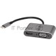 Адаптер USB Type-Cm-->VGA, HDMI 4k*30Hz, USB3.0, PD, Audio,iOpen (Aopen/Qust/VCOM)<ACU4511>