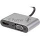 Адаптер USB Type-Cm-->VGA, HDMI 4k*30Hz, USB3.0, PD, Audio,iOpen (Aopen/Qust/VCOM)<ACU4511>