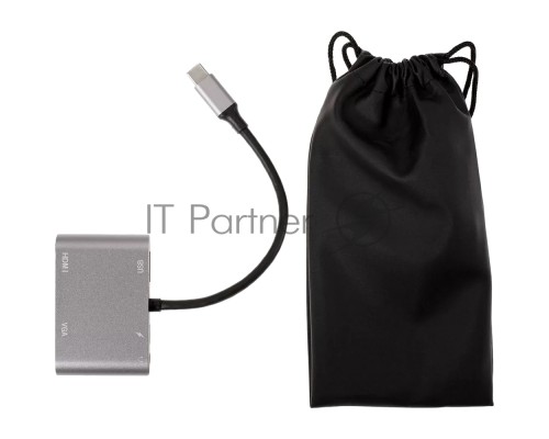 Адаптер USB Type-Cm-->VGA, HDMI 4k*30Hz, USB3.0, PD, Audio,iOpen (Aopen/Qust/VCOM)<ACU4511>