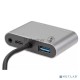 Адаптер USB Type-Cm-->VGA, HDMI 4k*30Hz, USB3.0, PD, Audio,iOpen (Aopen/Qust/VCOM)<ACU4511>