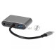 Адаптер USB Type-Cm-->VGA, HDMI 4k*30Hz, USB3.0, PD, Audio,iOpen (Aopen/Qust/VCOM)<ACU4511>