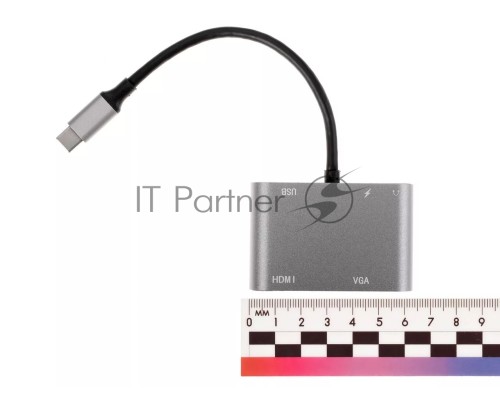 Адаптер USB Type-Cm-->VGA, HDMI 4k*30Hz, USB3.0, PD, Audio,iOpen (Aopen/Qust/VCOM)<ACU4511>