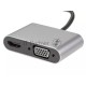 Адаптер USB Type-Cm-->VGA, HDMI 4k*30Hz, USB3.0, PD, Audio,iOpen (Aopen/Qust/VCOM)<ACU4511>