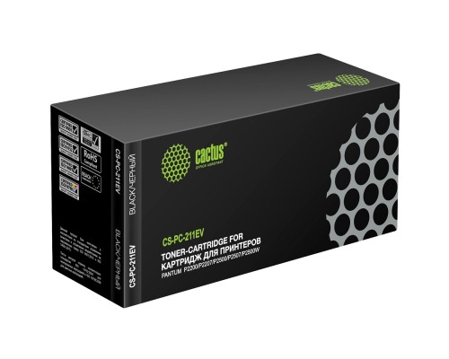 [расходные материалы] Картридж лазерный Cactus CS-PC-211EV PC-211EV/PC-211P черный (1600стр.) для Pantum M6500/M6500W/M6506NW/M6507/M6507W/M6550W/M6550NW/M6557NW/M6607NW/P2200/P2207/P2500/P2500NW/P2500W/P2506W/P2507/P2516/