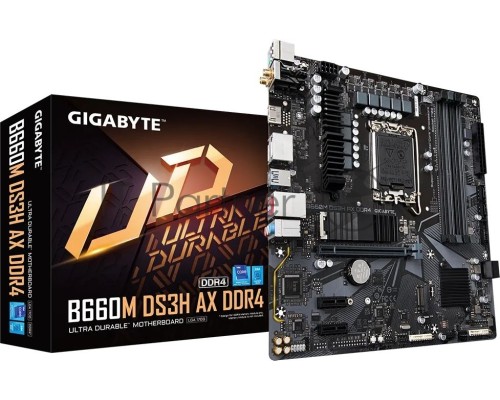 Материнская плата Gigabyte B660M DS3H AX DDR4 Soc-1700 Intel B660 4xDDR4 mATX AC`97 8ch(7.1) GbLAN RAID+HDMI+DP