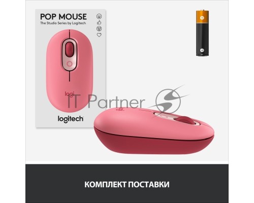 Мышь Logitech POP Mouse with emoji розовый/красный оптическая (4000dpi) беспроводная BT/Radio USB (4but)