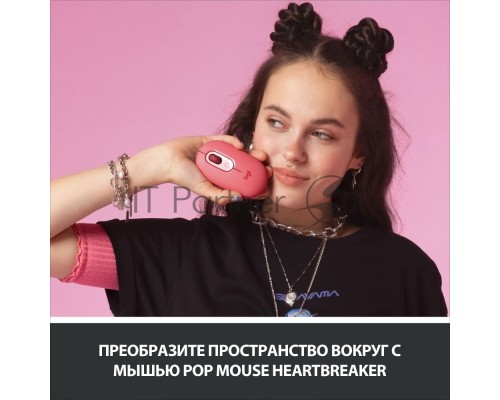 Мышь Logitech POP Mouse with emoji розовый/красный оптическая (4000dpi) беспроводная BT/Radio USB (4but)