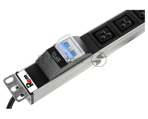 Блок силовых розеток Rem Rem-16, IEC 60320 С19 х 6, вход Schuko, шнур 3 м, 45х484х45 мм (ВхШхГ), 16А, автомат