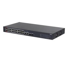 DAHUA DH-CS4226-24ET-240 24-портовый облачный управляемый коммутатор с PoE, 24xRJ45 100Mb, 2хКомбо SFP/RJ45 1Gb, суммарно 240Вт, коммутация 8.8 Гбит/с, MAC-таблица 8К