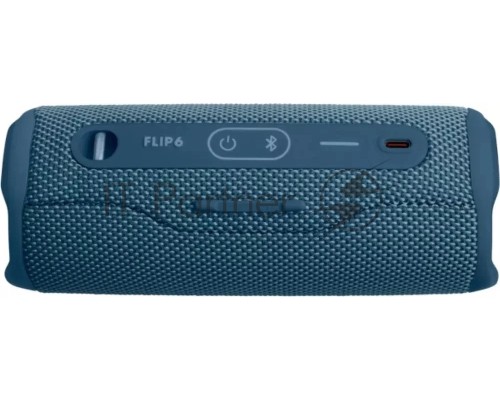 Портативная акустика JBL Flip 6 синий, Bluetooth 5.1, время воспроизведения 12 ч, емкость аккумулятора 4800 mAh, время заряда 2,5 ч, цвет синий