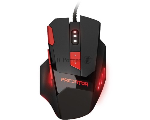 Мышь проводная Qumo Predator M80 черный, 3200 dpi, USB, кнопки - 8