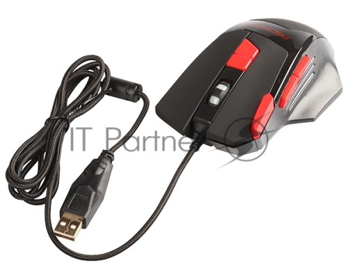 Мышь проводная Qumo Predator M80 черный, 3200 dpi, USB, кнопки - 8