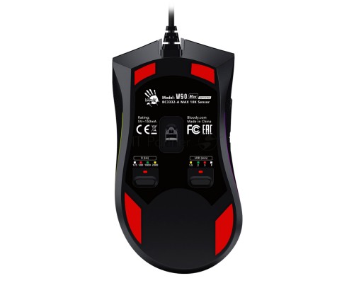 Мышь проводная A4Tech Bloody W90 Max черный, 10000 dpi, USB, кнопки - 10