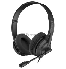 Наушники с микрофоном A4Tech HU-10 черный 2м накладные USB оголовье