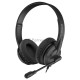 Наушники с микрофоном A4Tech HU-10 черный 2м накладные USB оголовье