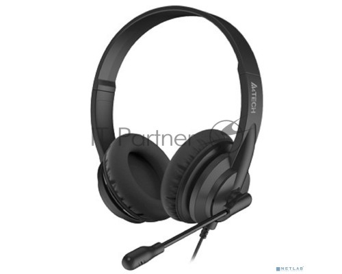 Наушники с микрофоном A4Tech HU-10 черный 2м накладные USB оголовье