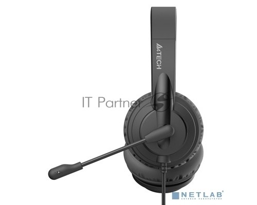 Наушники с микрофоном A4Tech HU-10 черный 2м накладные USB оголовье